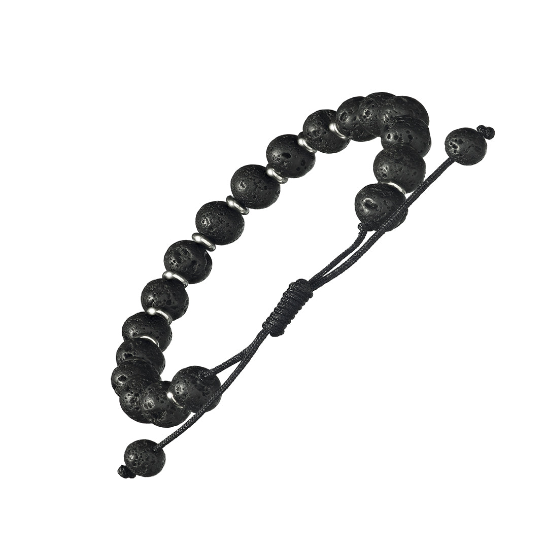 BBB055-LV Wood Beaded Bracelet w/ Lava Stone Beads – The Silver Room