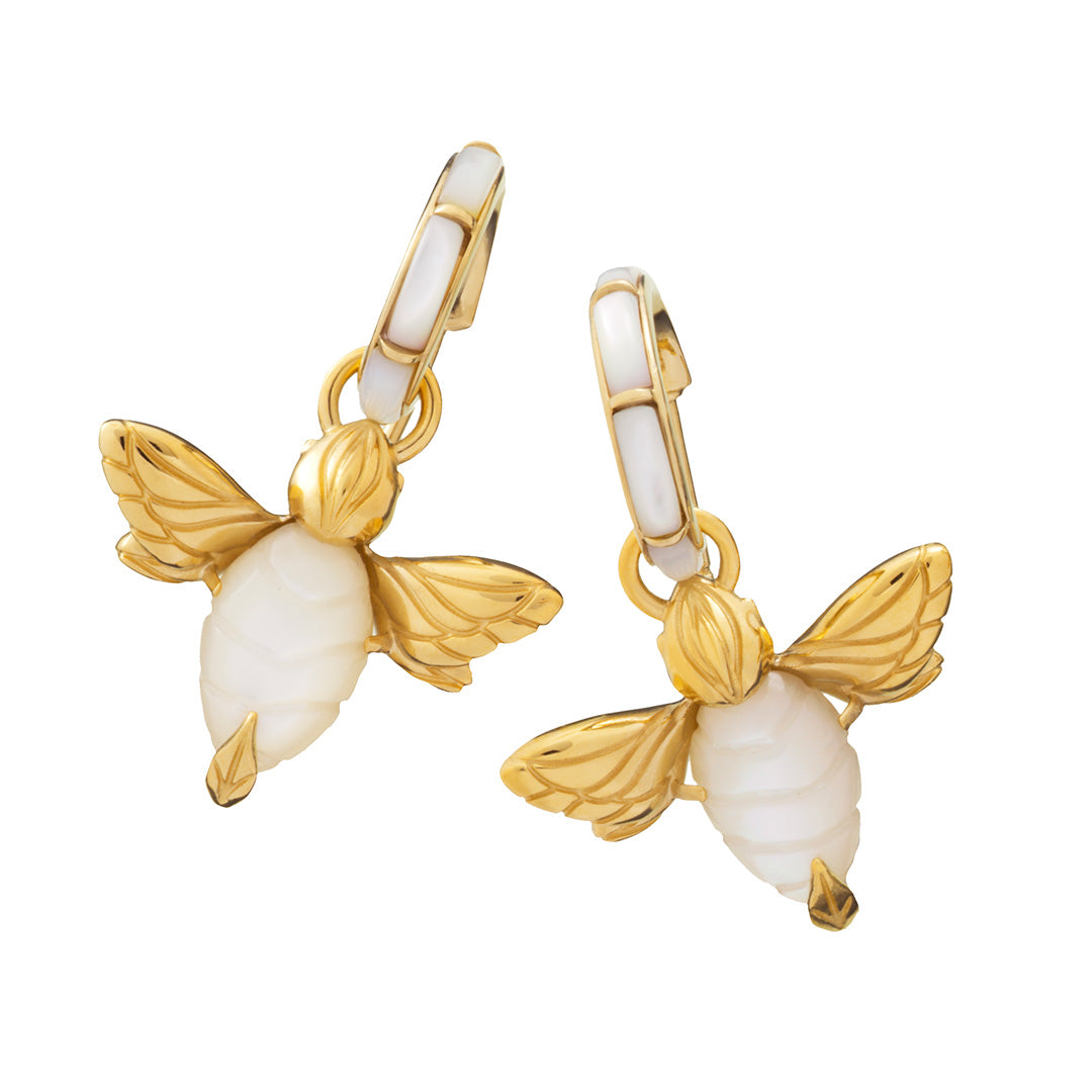 New Lucky bee 18k gold plated good earrings