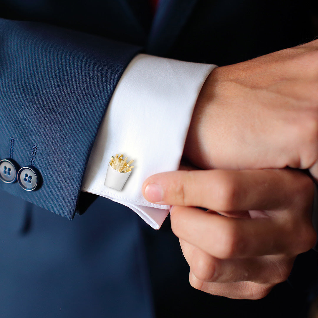 Wooden style cufflinks made in sterling silver