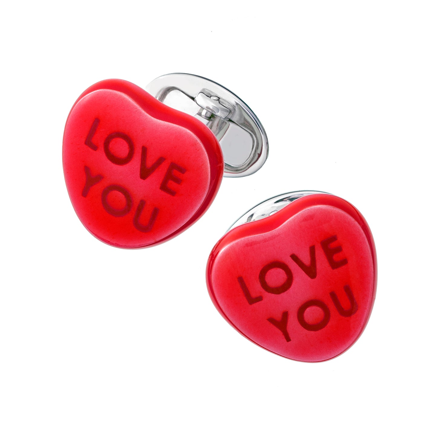 Candy Heart Red Sterling Cufflinks