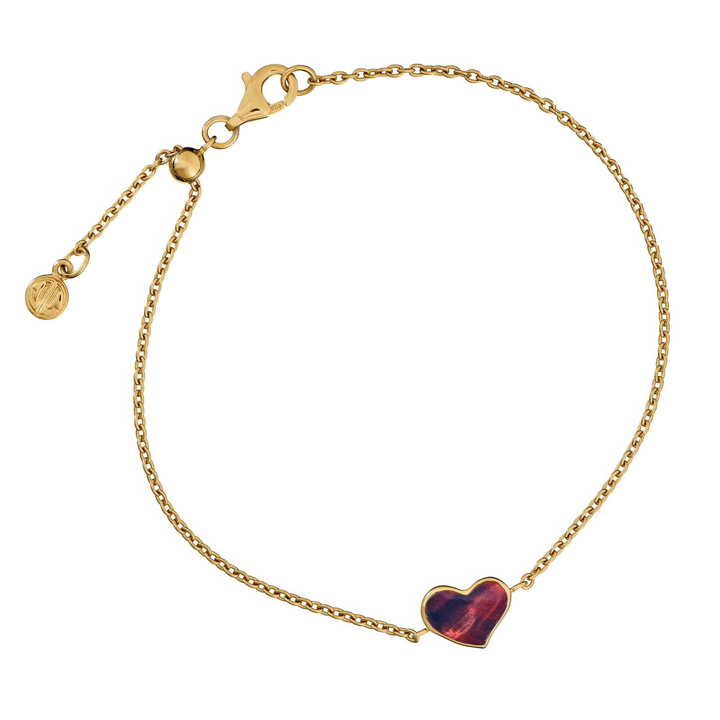 Gemstone Heart Sterling Silver Bracelet with 18K Gold Vermeil