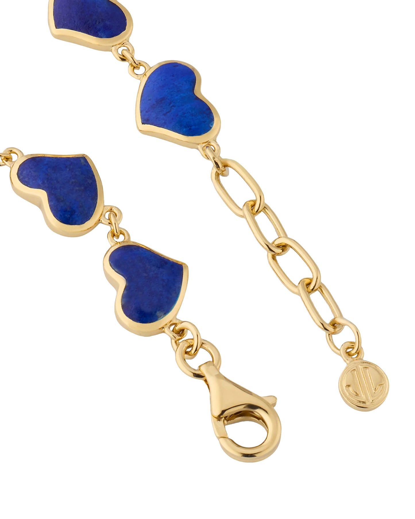 All Around Gemstone Heart Sterling Silver Bracelet with 18K Gold Vermeil