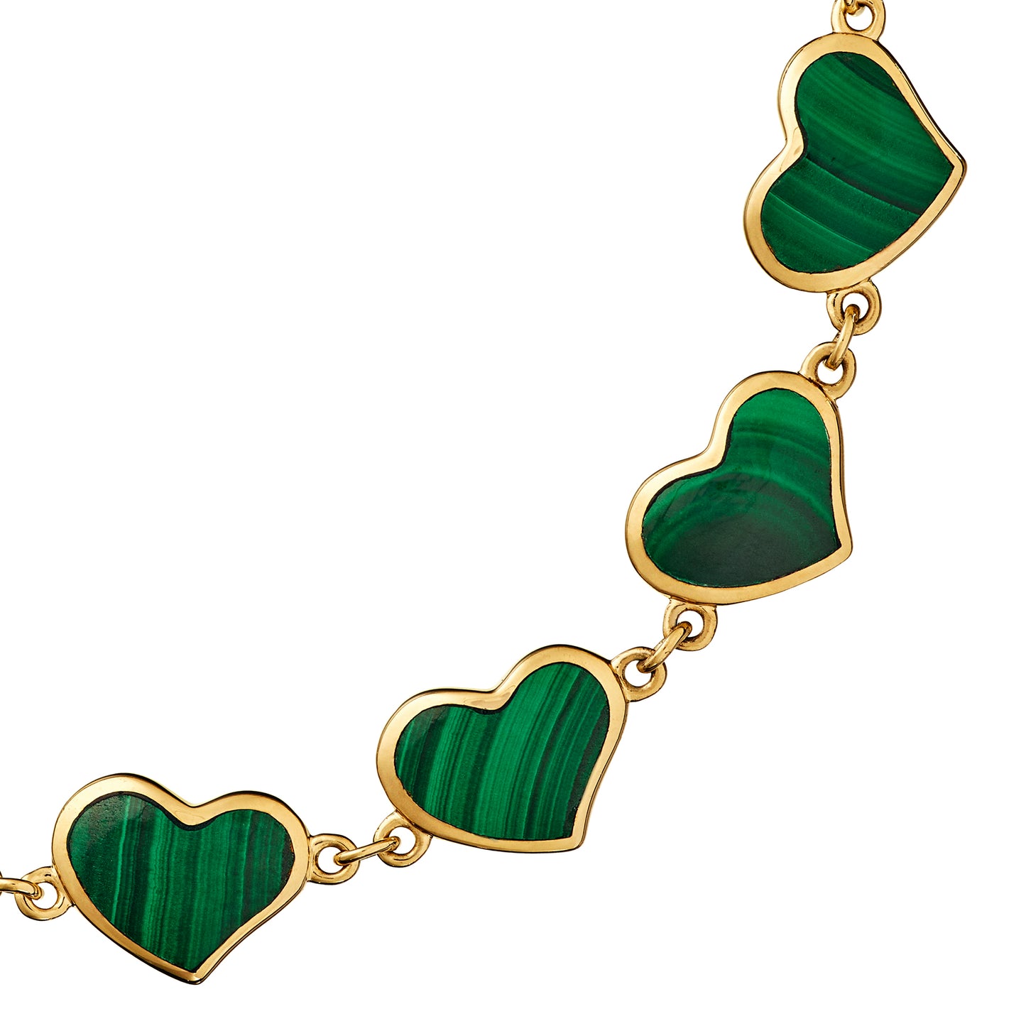 All Around Gemstone Heart Sterling Silver Bracelet with 18K Gold Vermeil