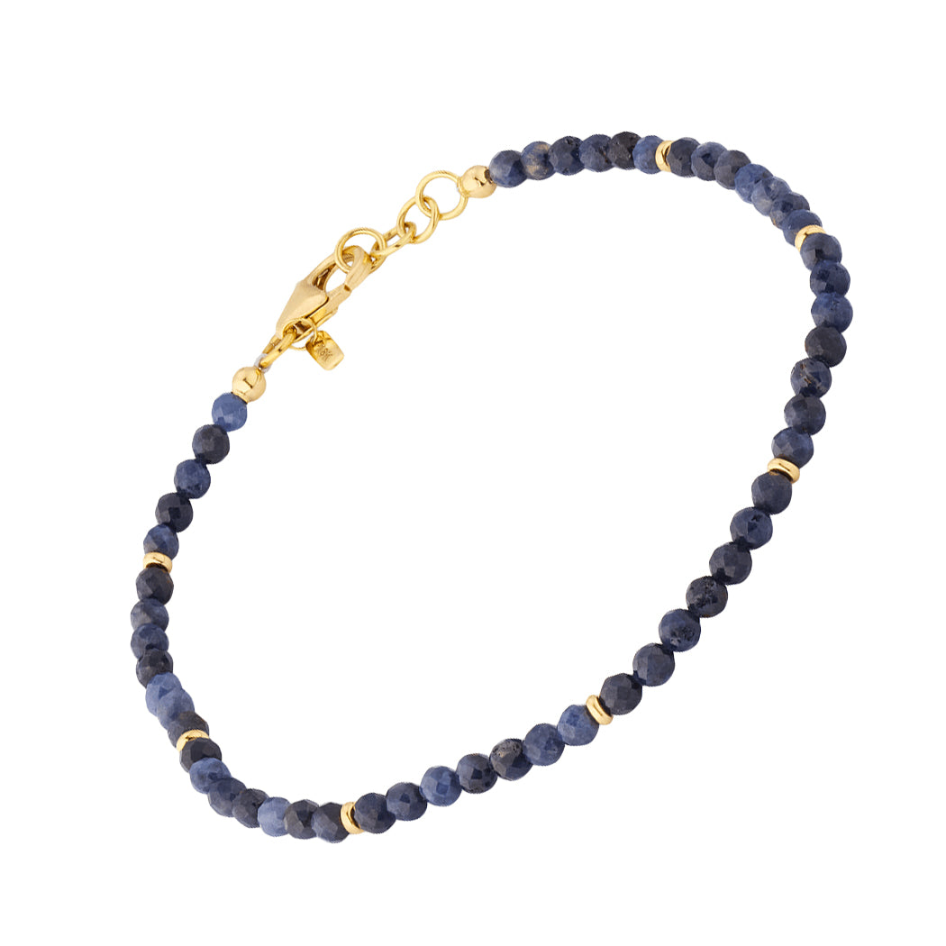 Sapphire Beaded 18K Gold Bracelet