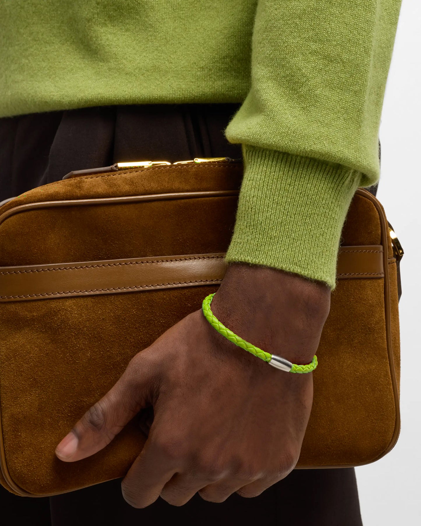 Mag-5 Woven Lime Leather Bracelet