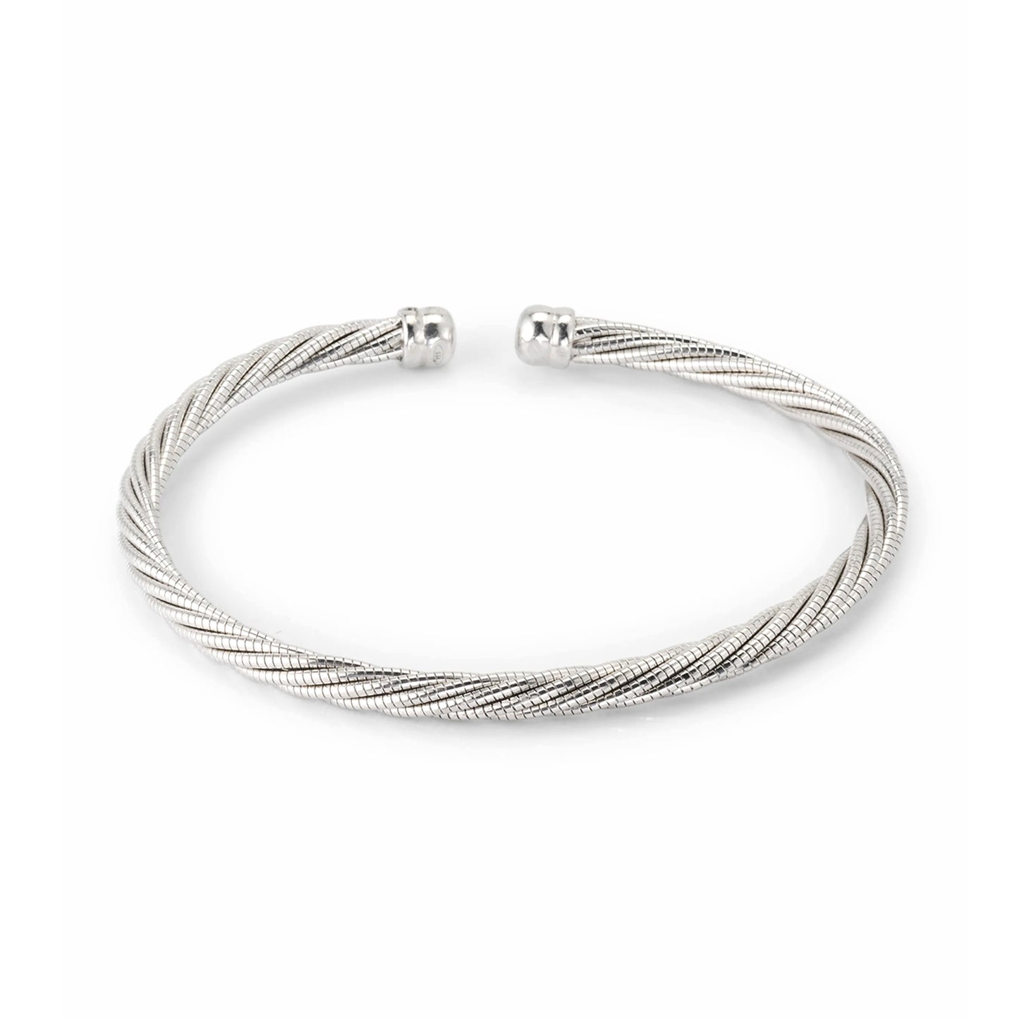 Sterling Silver Twisted Cable Adjustable Cuff