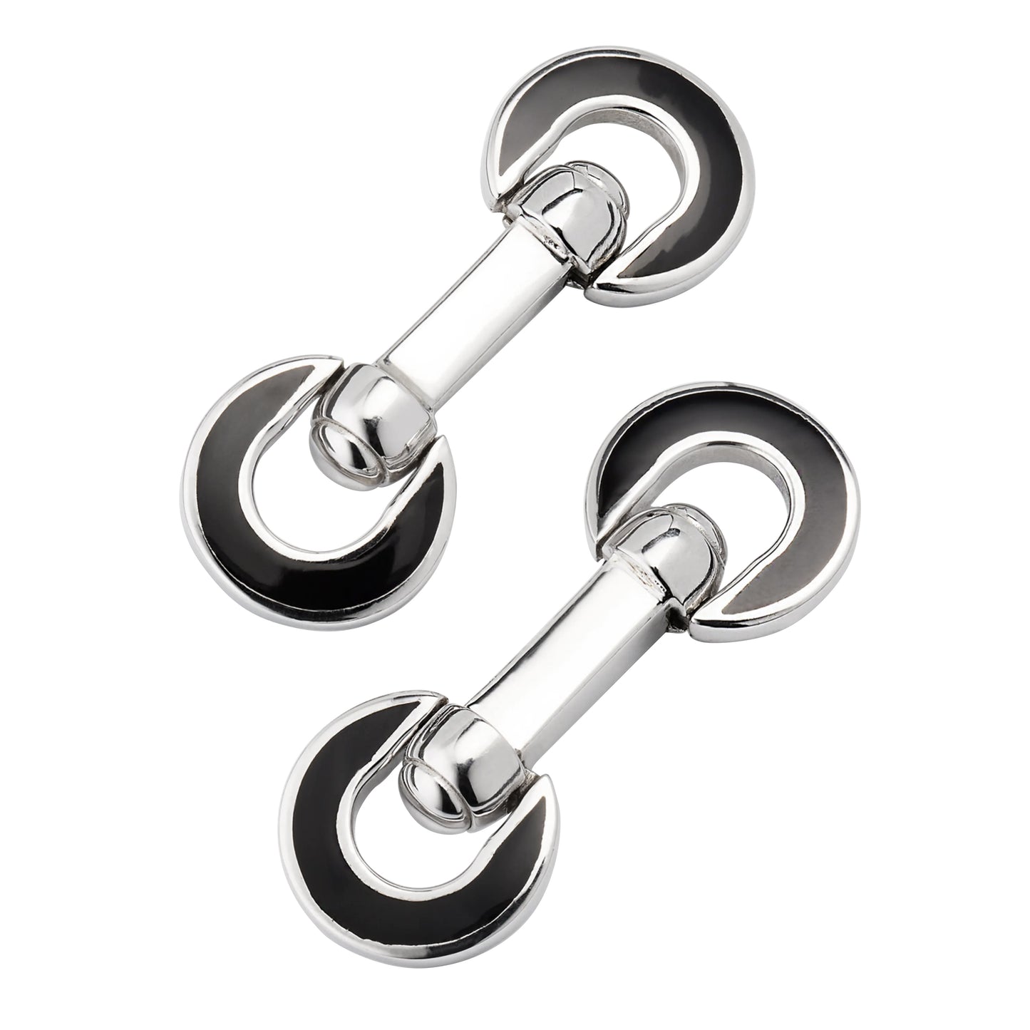 Horseshoe Flip Sterling Black Cufflinks