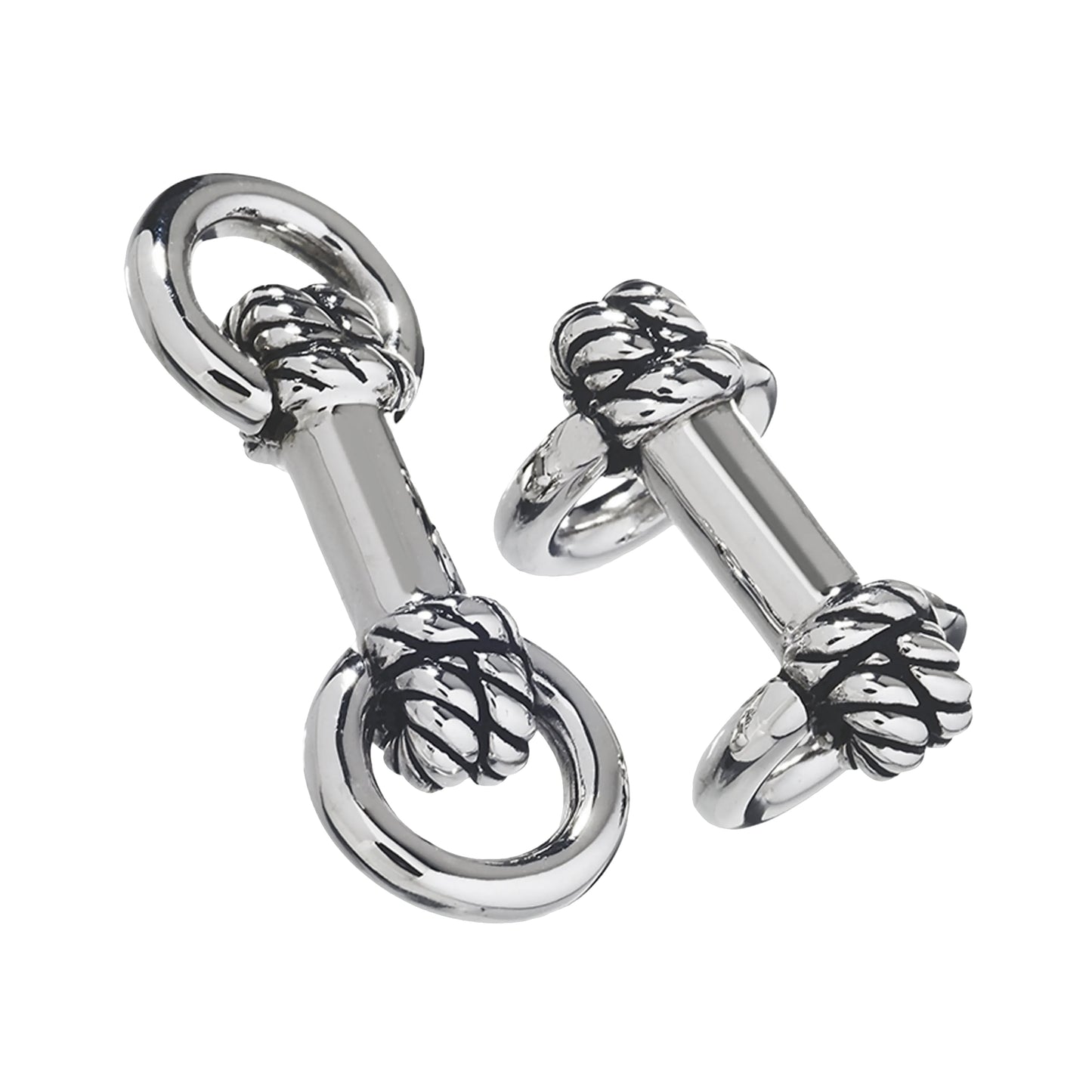 Rope Knot Horseshoe Sterling  Cufflinks