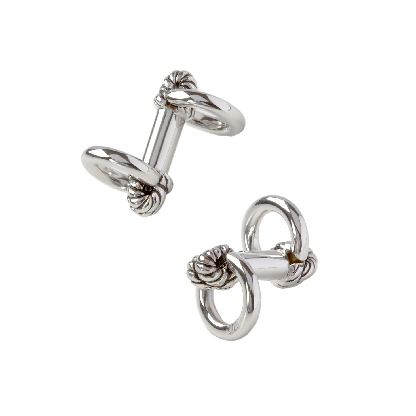 Rope Knot Horseshoe Sterling  Cufflinks