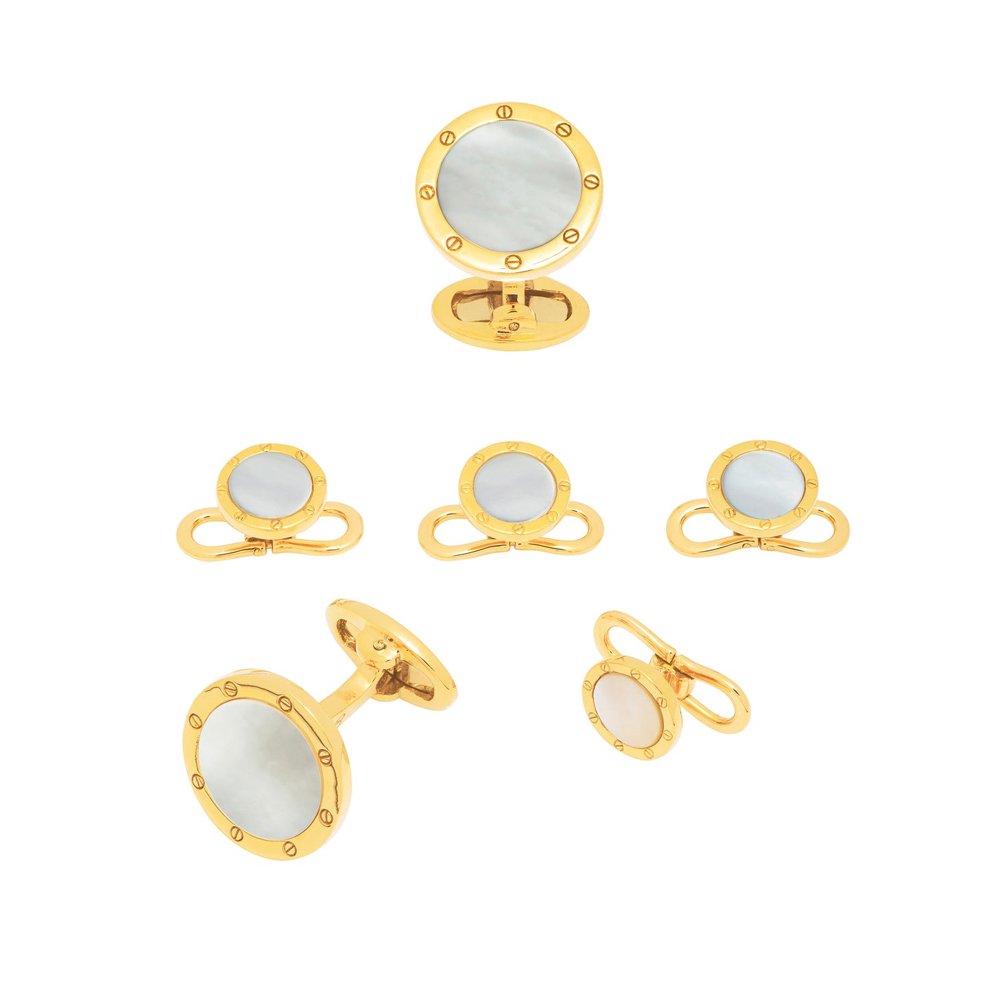 White Pearl 18Karat Gold Cufflinks & Studs