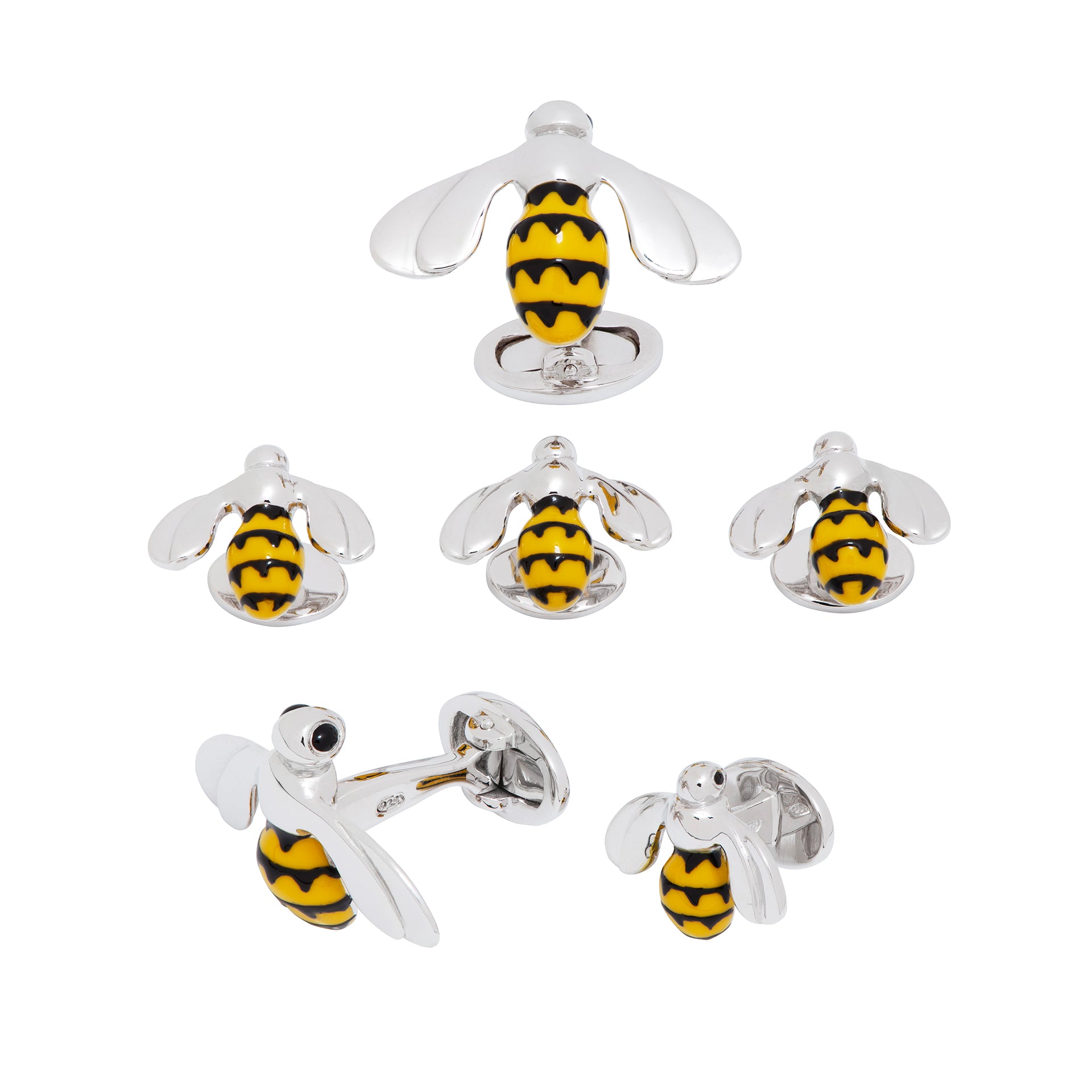 Triumphant Bee Sterling Silver Cufflinks & Tuxedo Studs I Jan Leslie Cufflinks and Accessories 