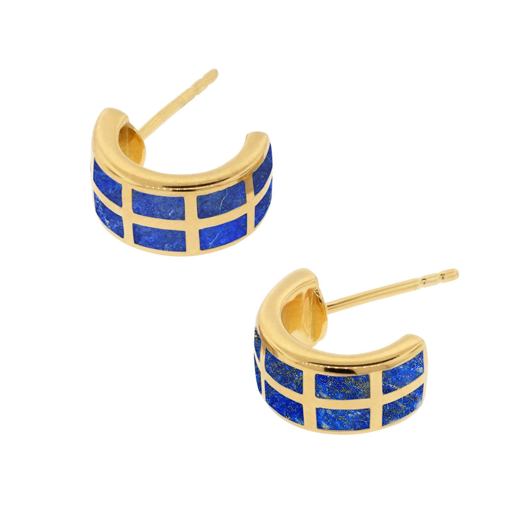 Dash Climber Gemstone 18K Gold Vermeil Sterling Silver Earrings with lapis inlay I Jan Leslie Cufflinks and Accessories. 