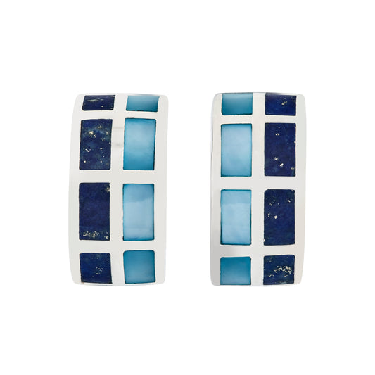 Dash Gemstone Sterling Huggie Earrings