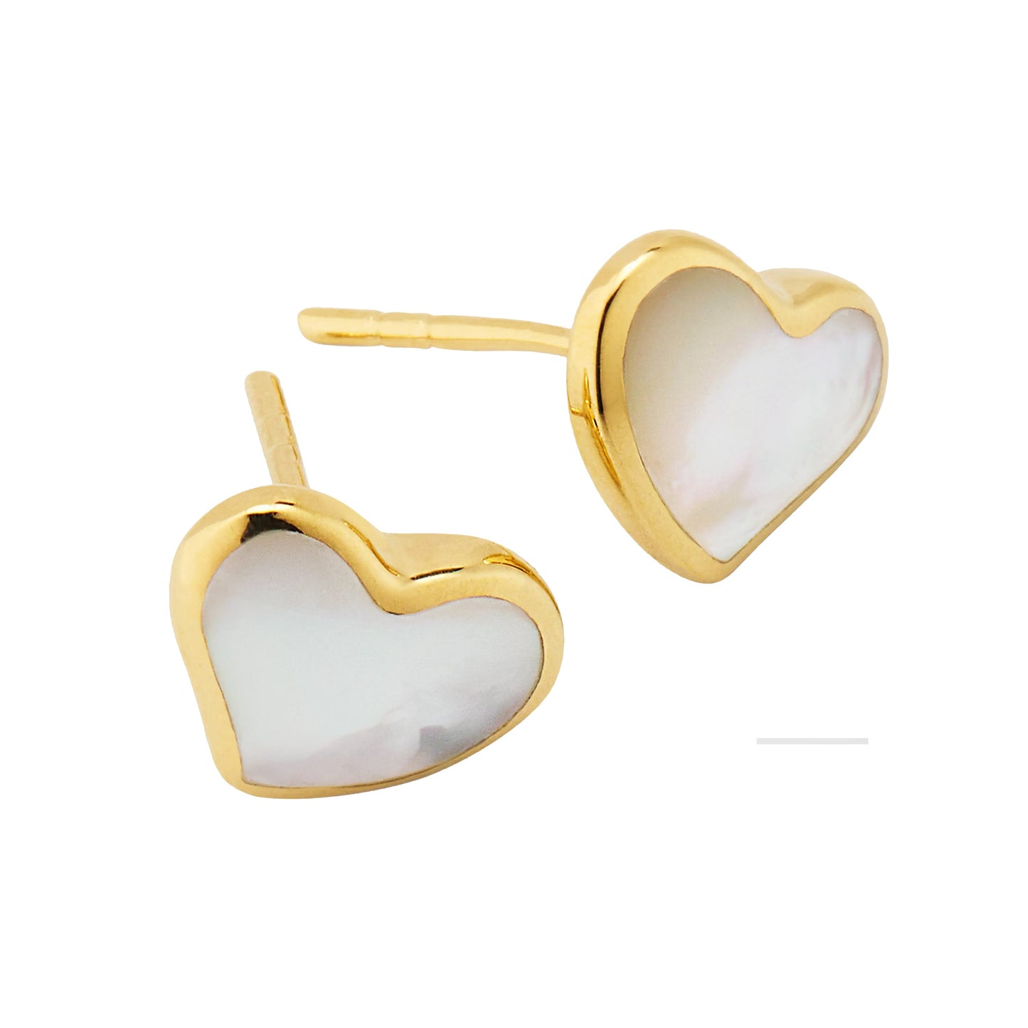 18k Gold-plated Sterling Silver Gemstone Inlay Heart Stud Earrings