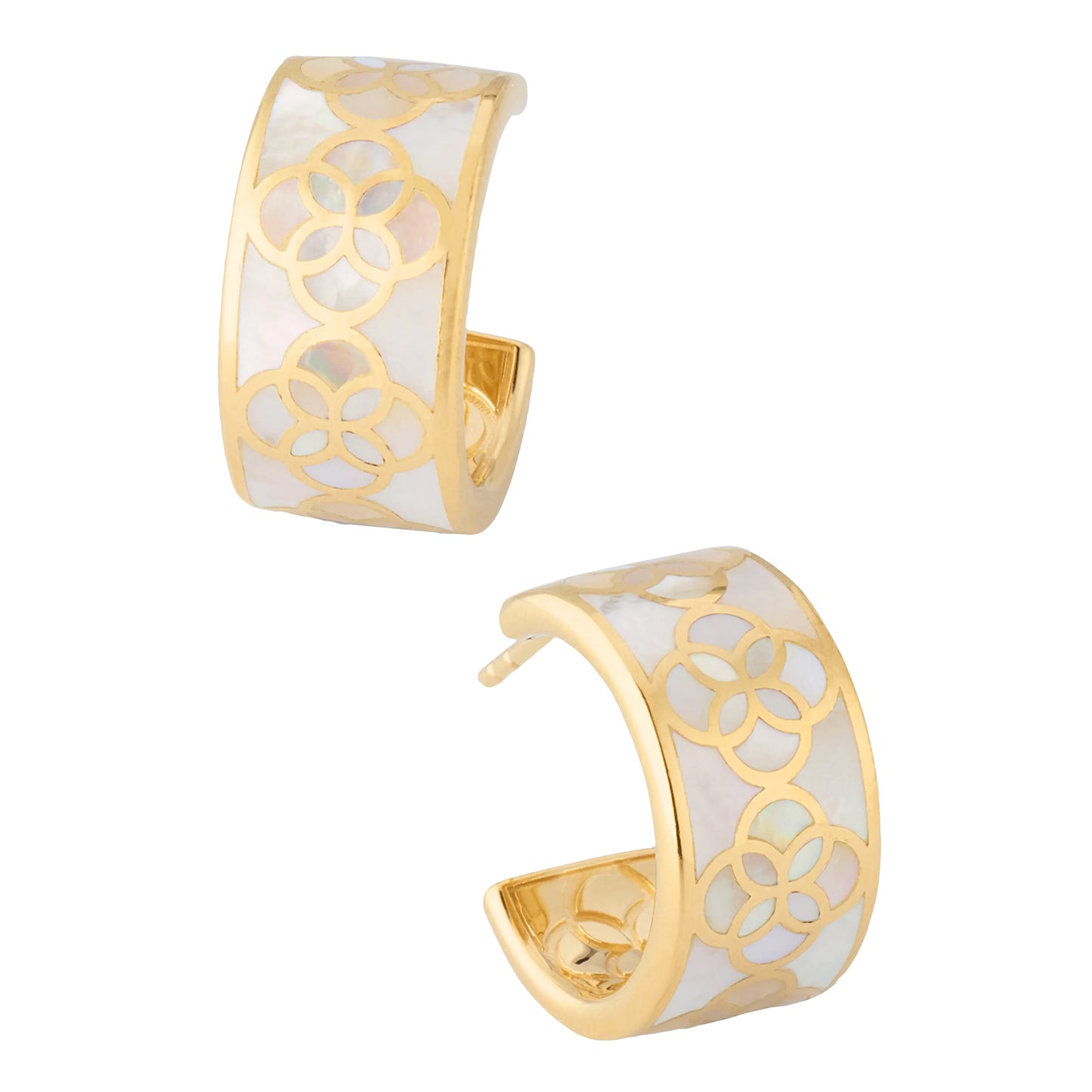 Petal Gemstone Sterling Silver Huggie Earrings with 18k Vermeil