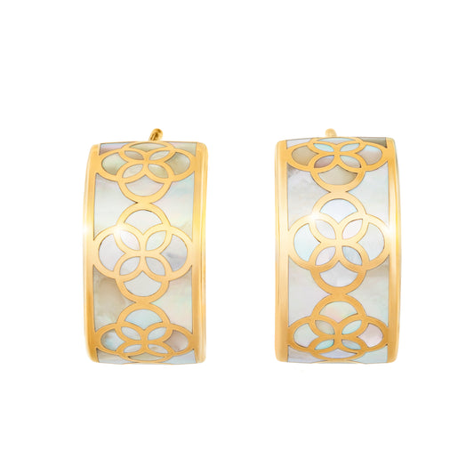 Petal Gemstone Sterling Silver Huggie Earrings with 18k Vermeil