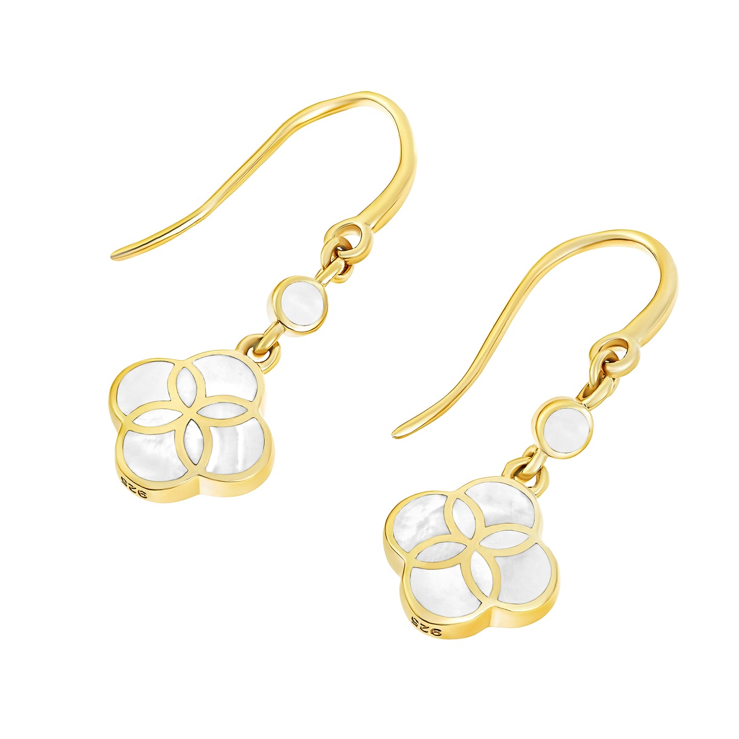 Petal Gemstone Sterling Drop Earrings 18K Gold Vermeil