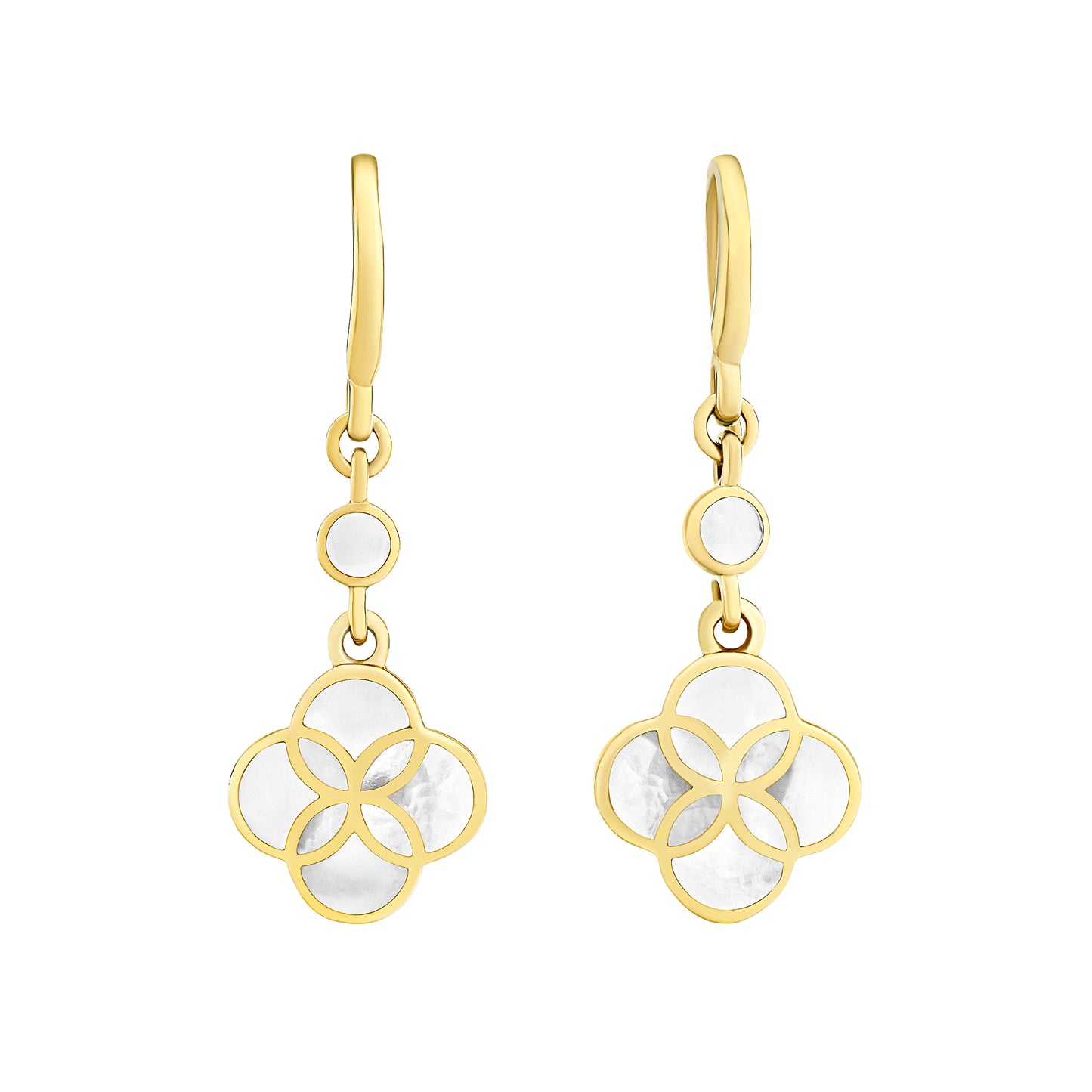 Petal Gemstone Sterling Drop Earrings 18K Gold Vermeil