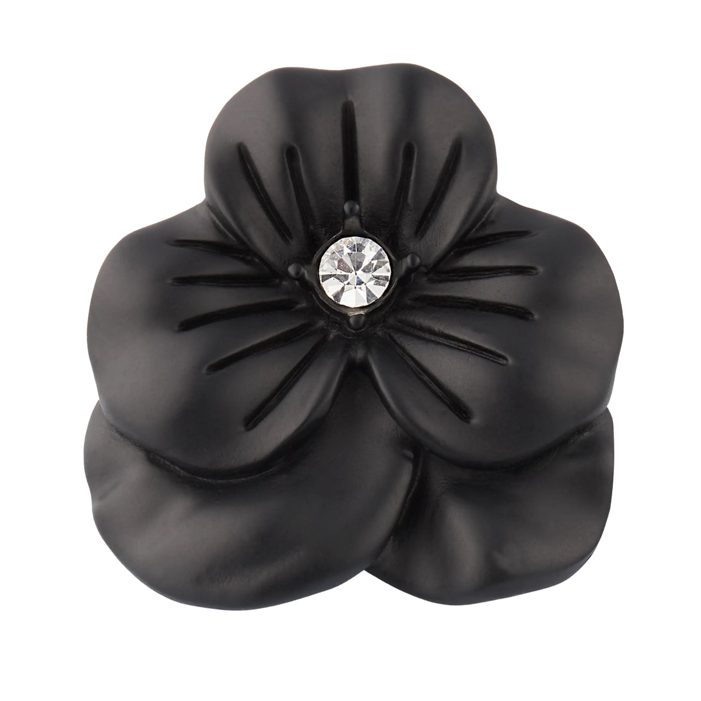 Black Flower Lapel Pin