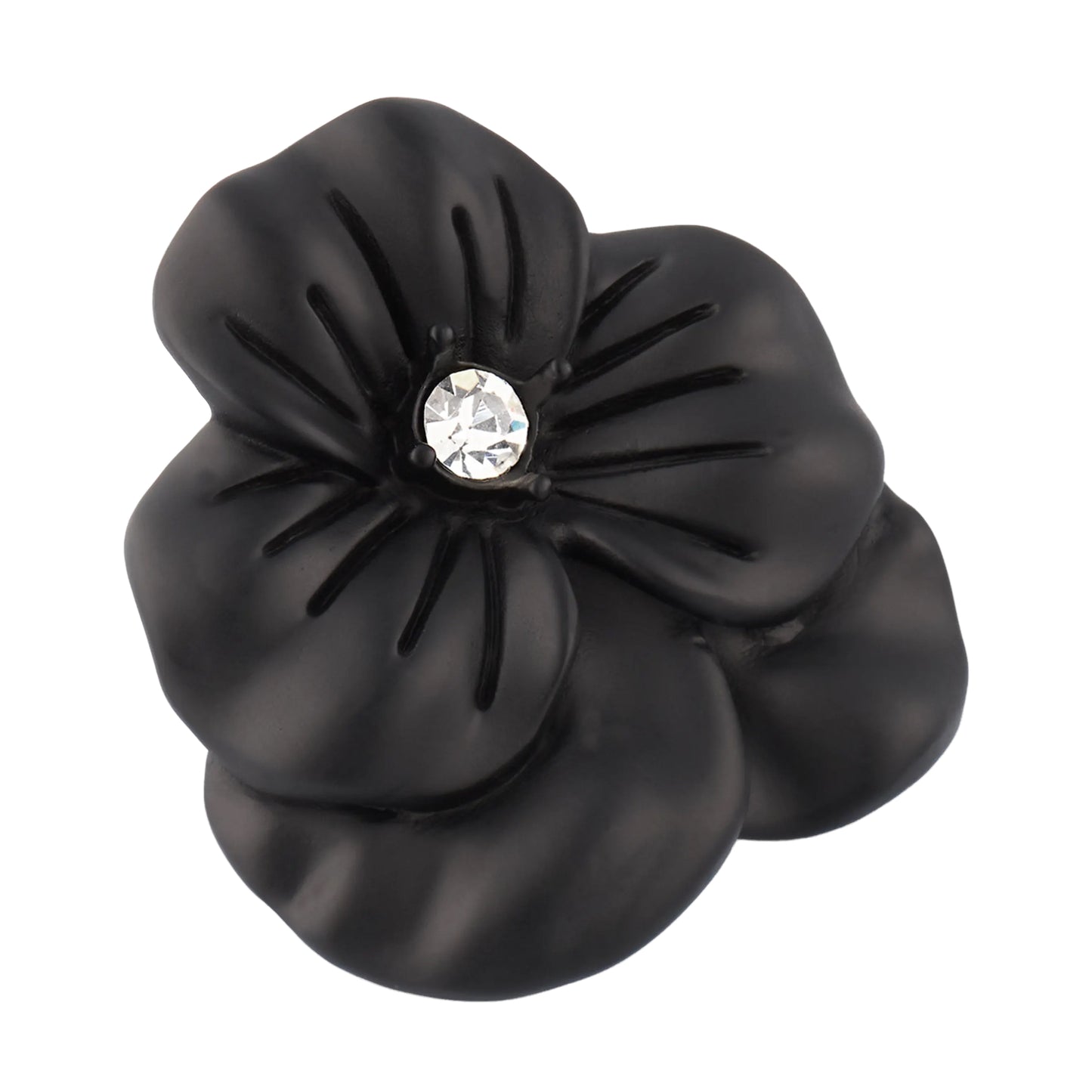 Black Flower Lapel Pin