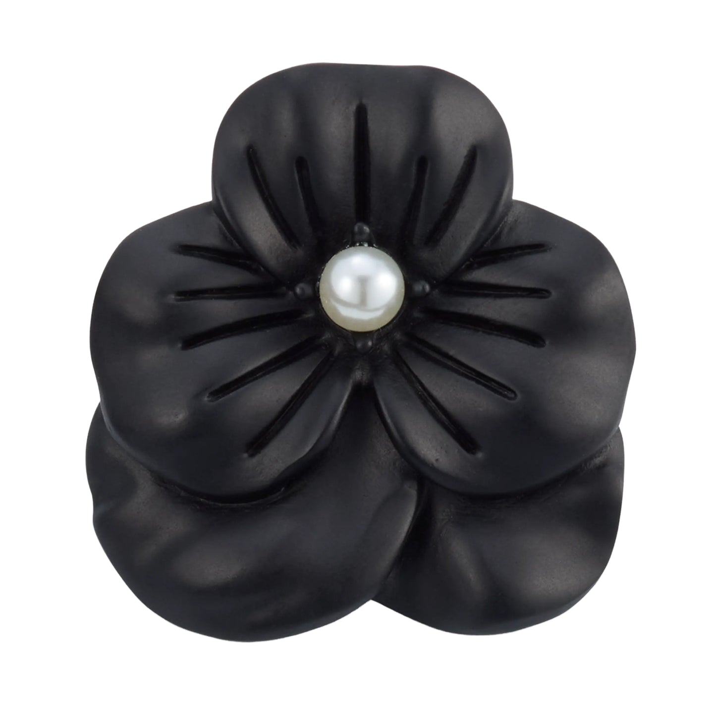 Black Flower Lapel Pin