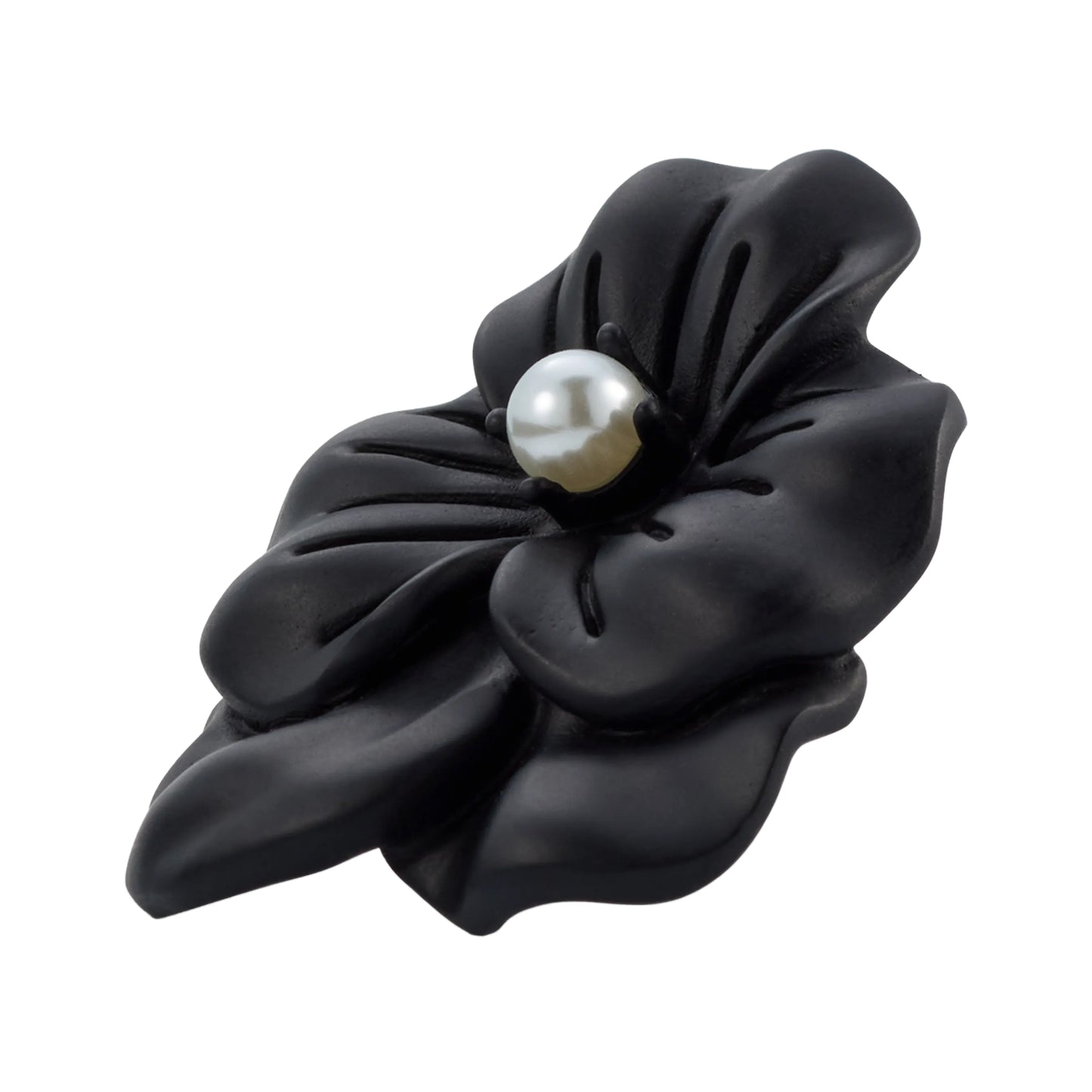 Black Flower Lapel Pin