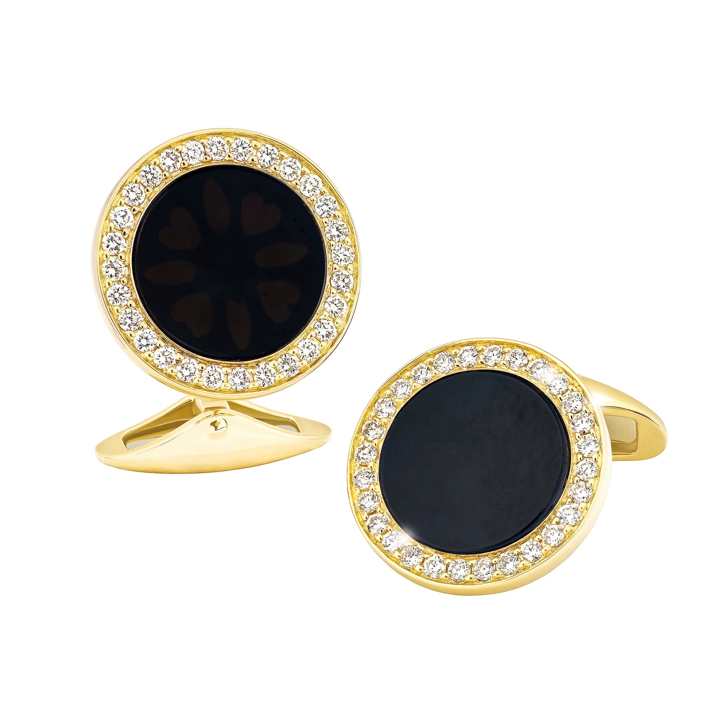 Black Onyx & Diamond 18K Gold Cufflinks