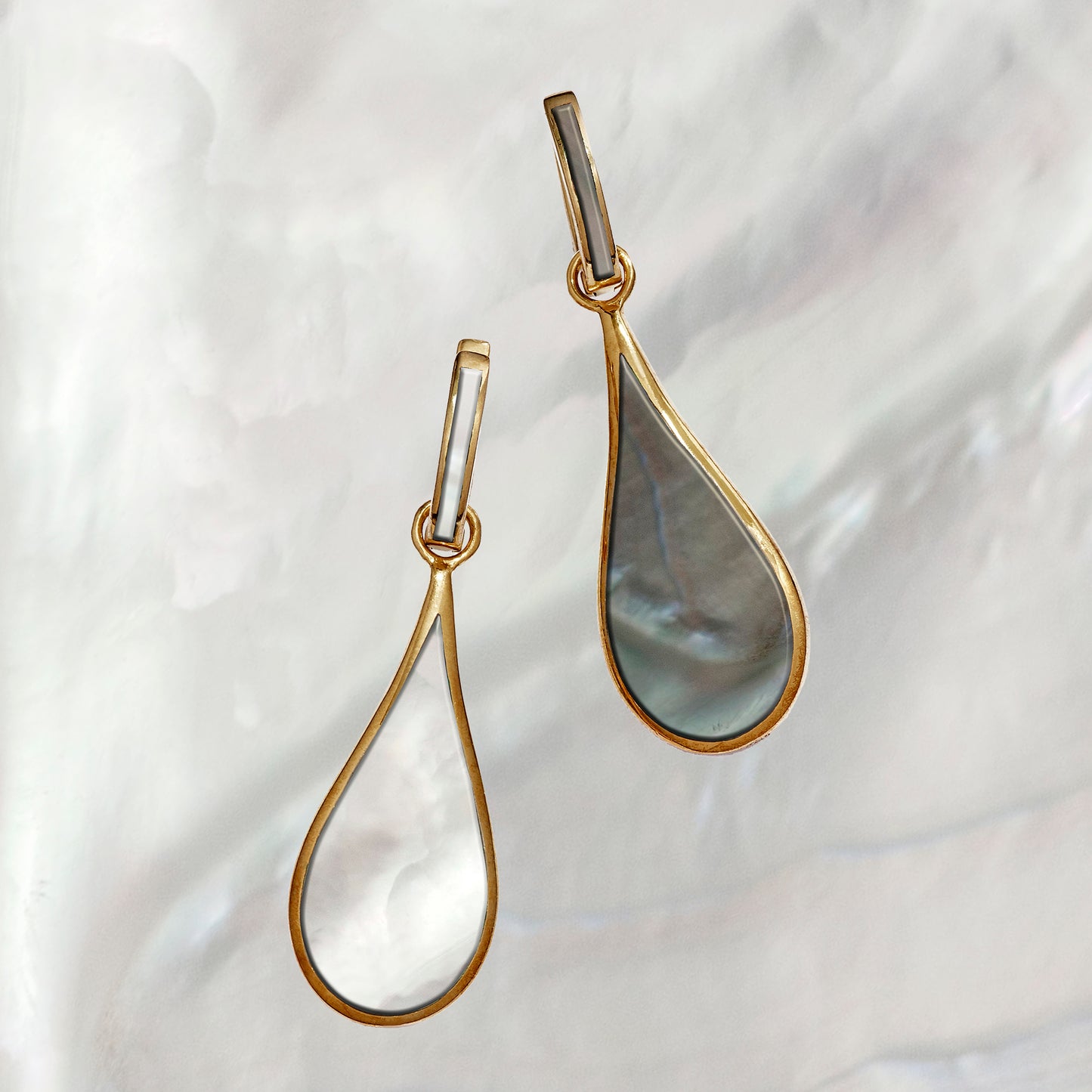 Koi Cascade Gemstone Teardrop 18K Gold Vermeil Sterling Silver Earrings I Jan Leslie