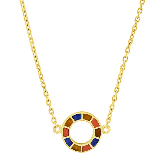 Dash Circle Gold Vermeil Sterling Necklace