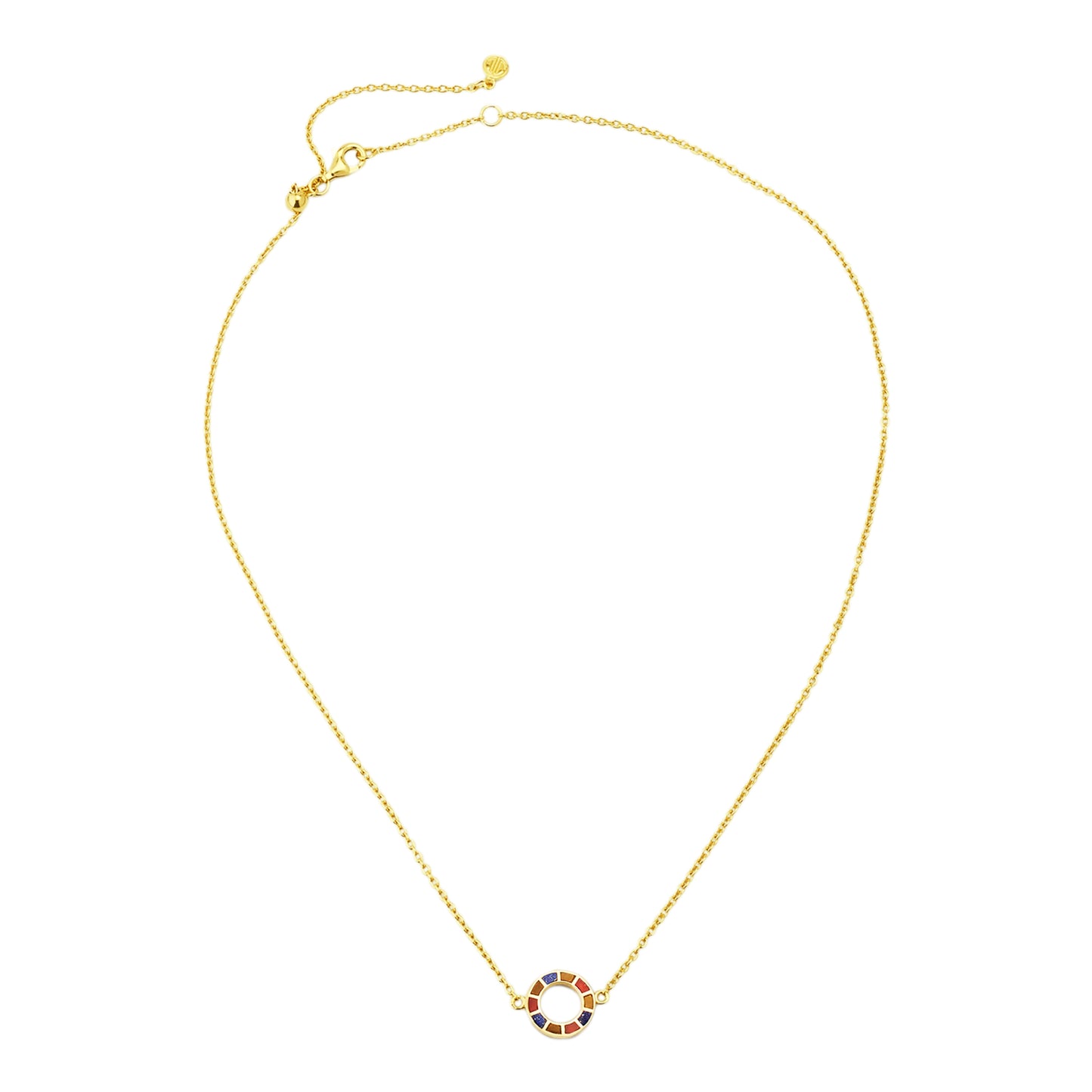 Dash Circle Gold Vermeil Sterling Necklace