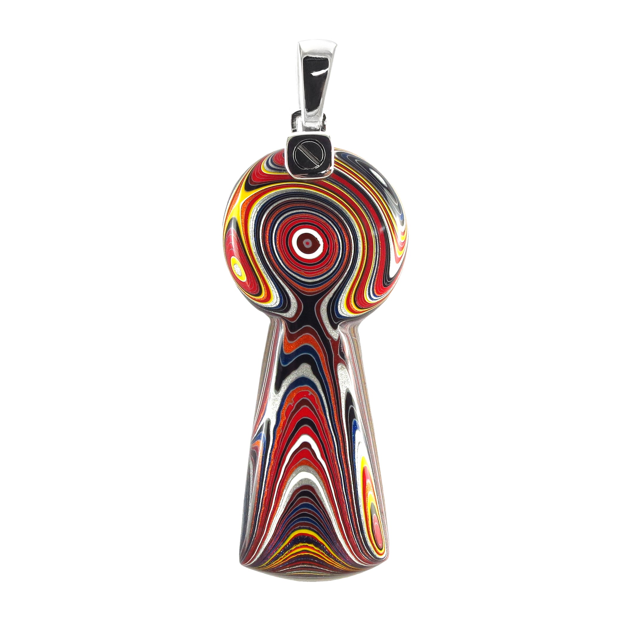 Popular Fordite and Sterling Silver Pendant