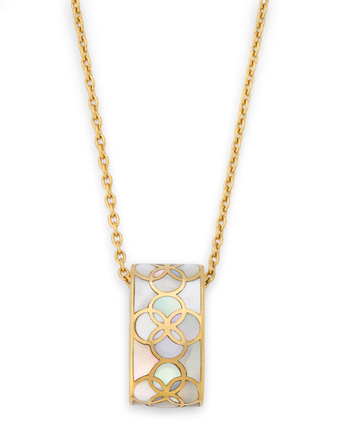 Petal Mother of Pearl Sterling Pendant Necklace with 18k Vermeil