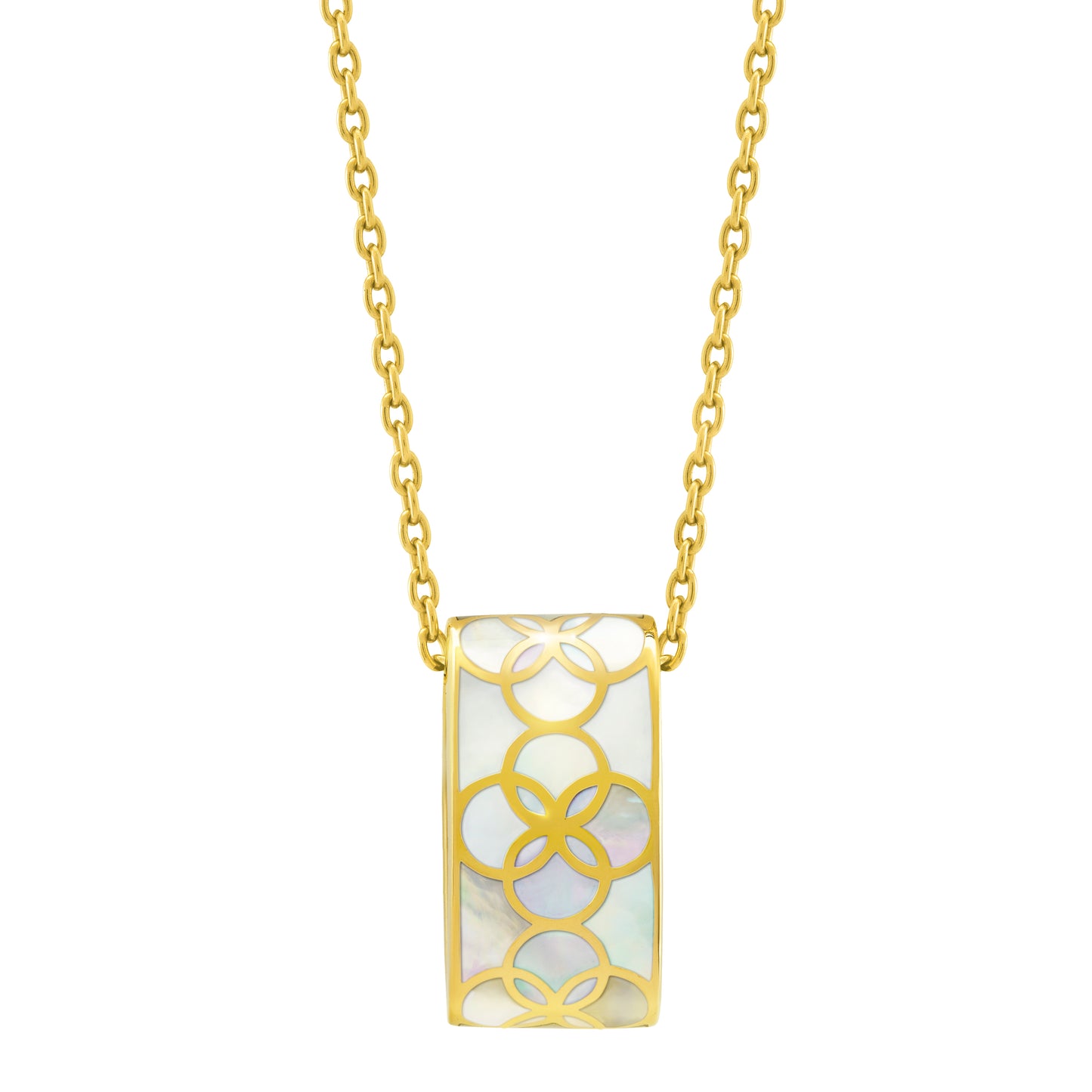 Petal Mother of Pearl Sterling Pendant Necklace with 18k Vermeil