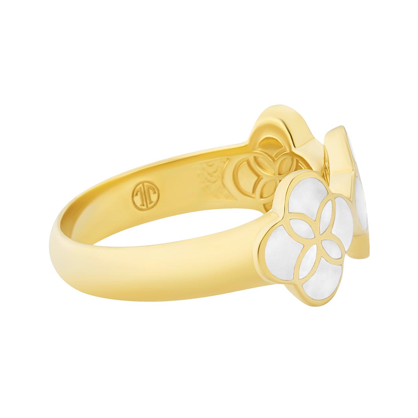 Petal Ring with Mother of Pearl in Sterling Silver and 18K Gold Vermeil Finish