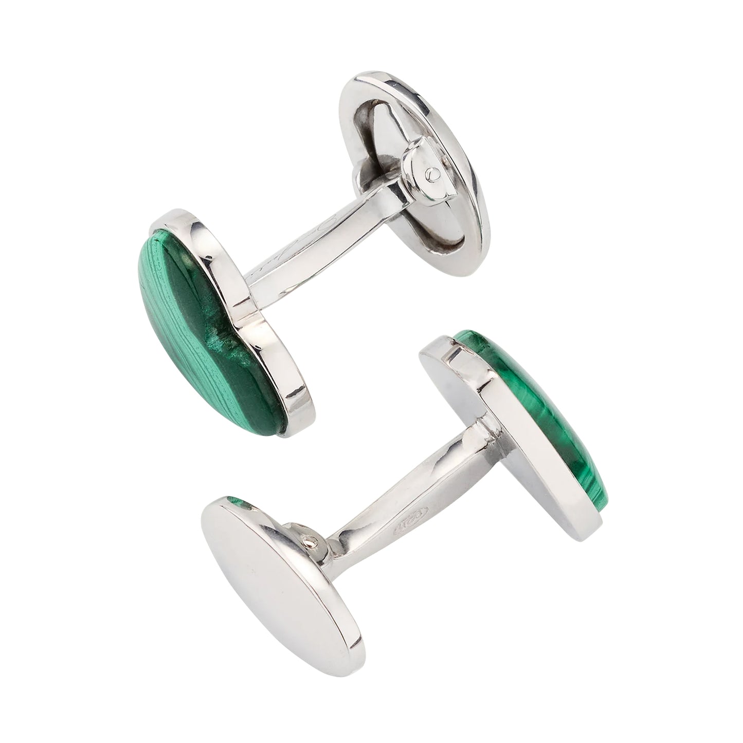 Malachite Heart Sterling Cufflinks