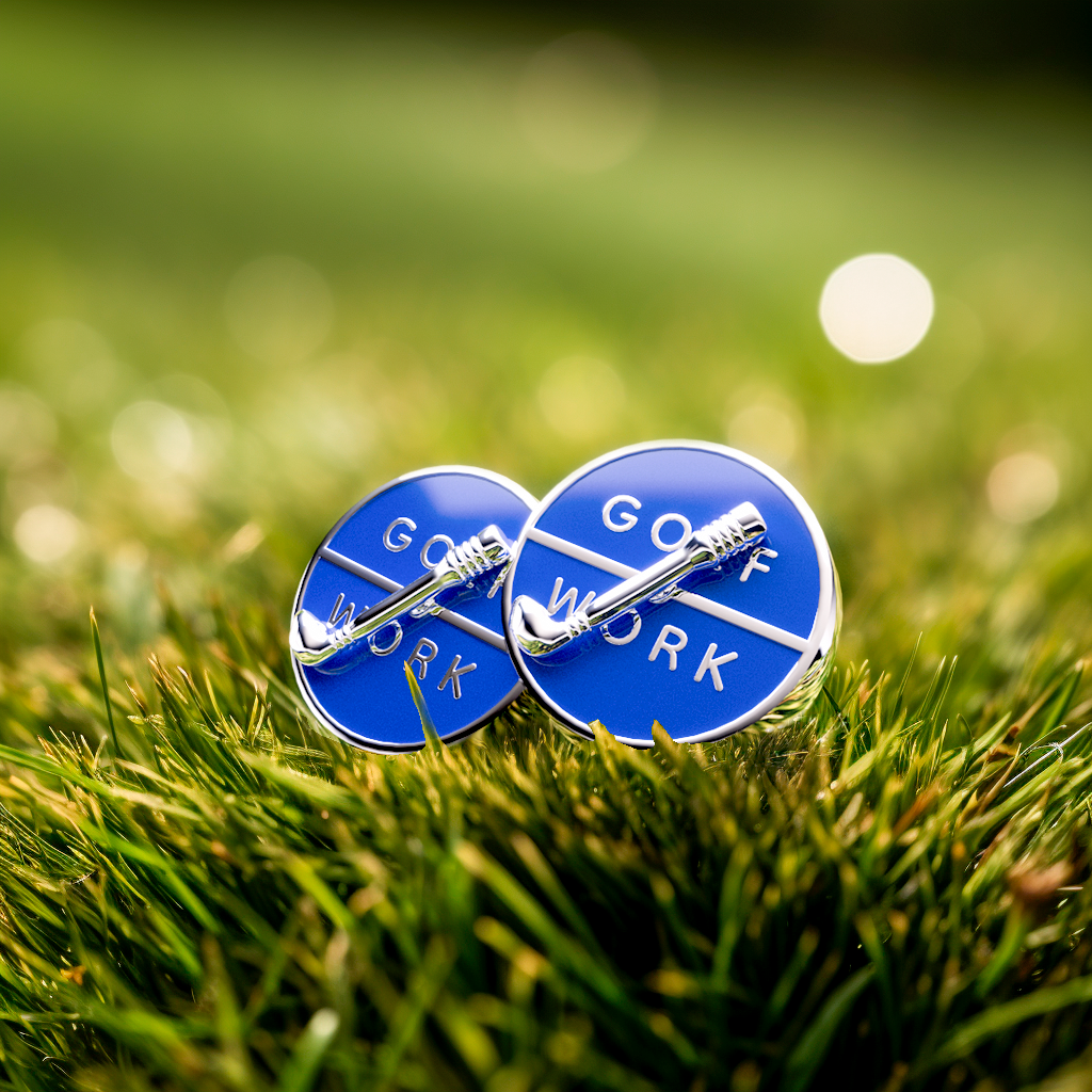 GOLF OR WORK? Spinner Sterling Silver Cufflinks