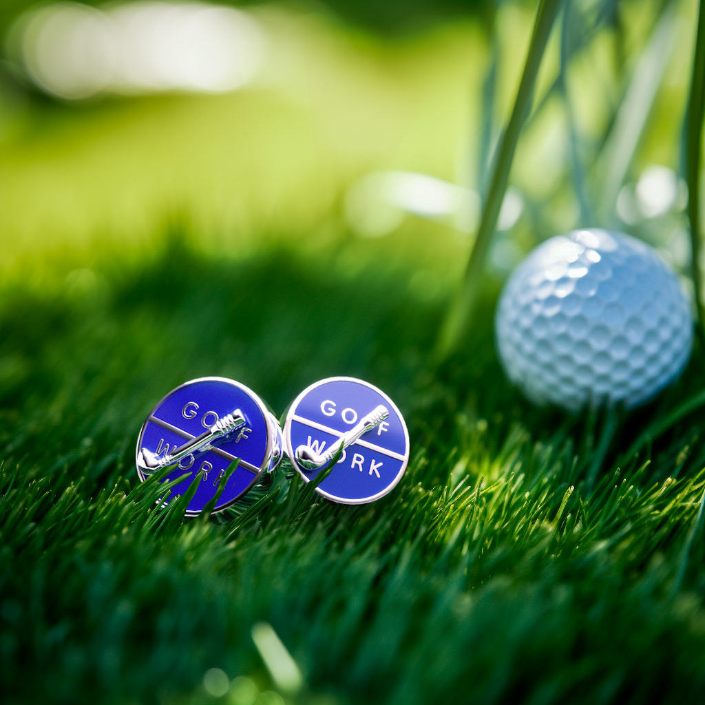 GOLF OR WORK? Spinner Sterling Silver Cufflinks