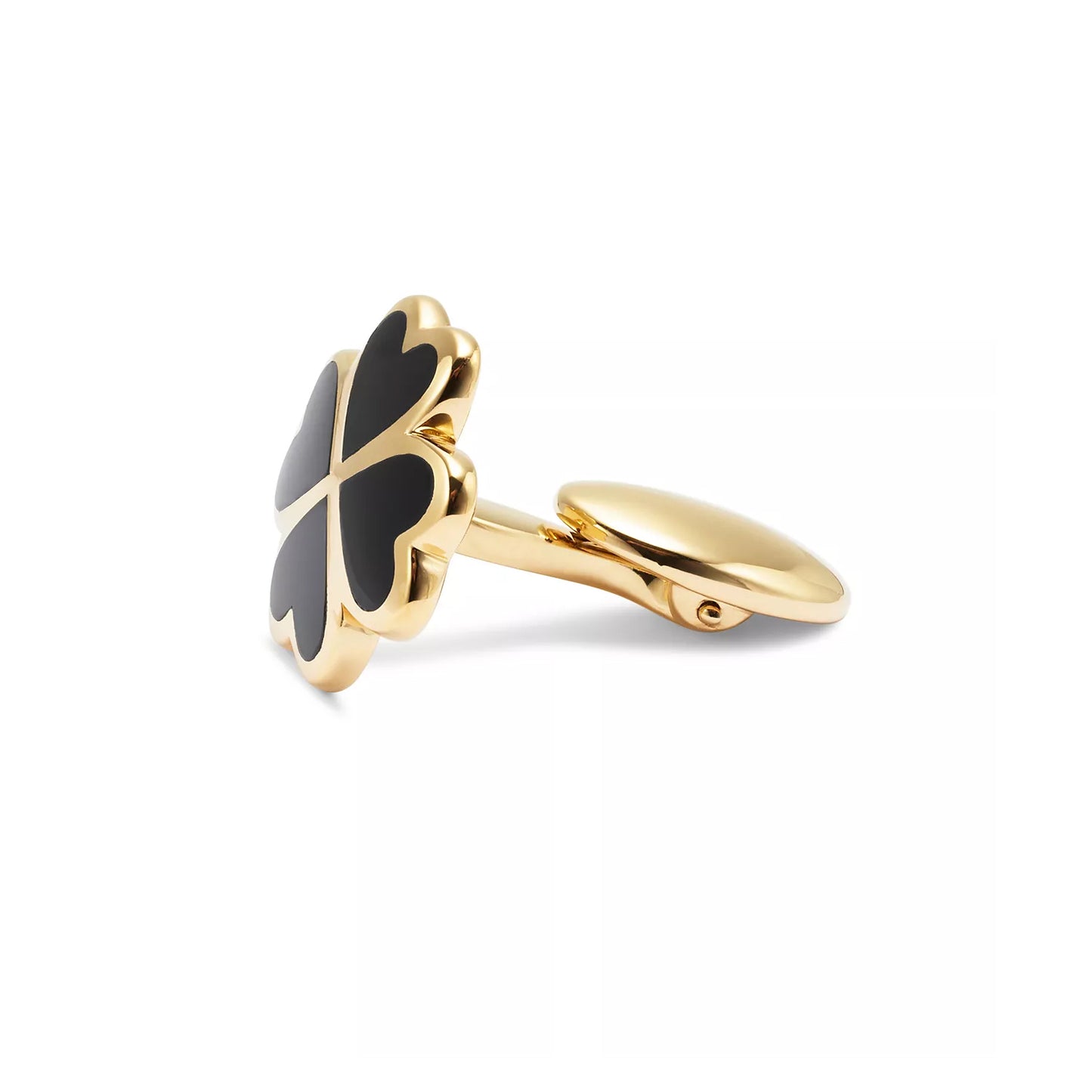 Lucky White Mother of Pearl Four Leaf Clover Gold Vermeil Cufflinks