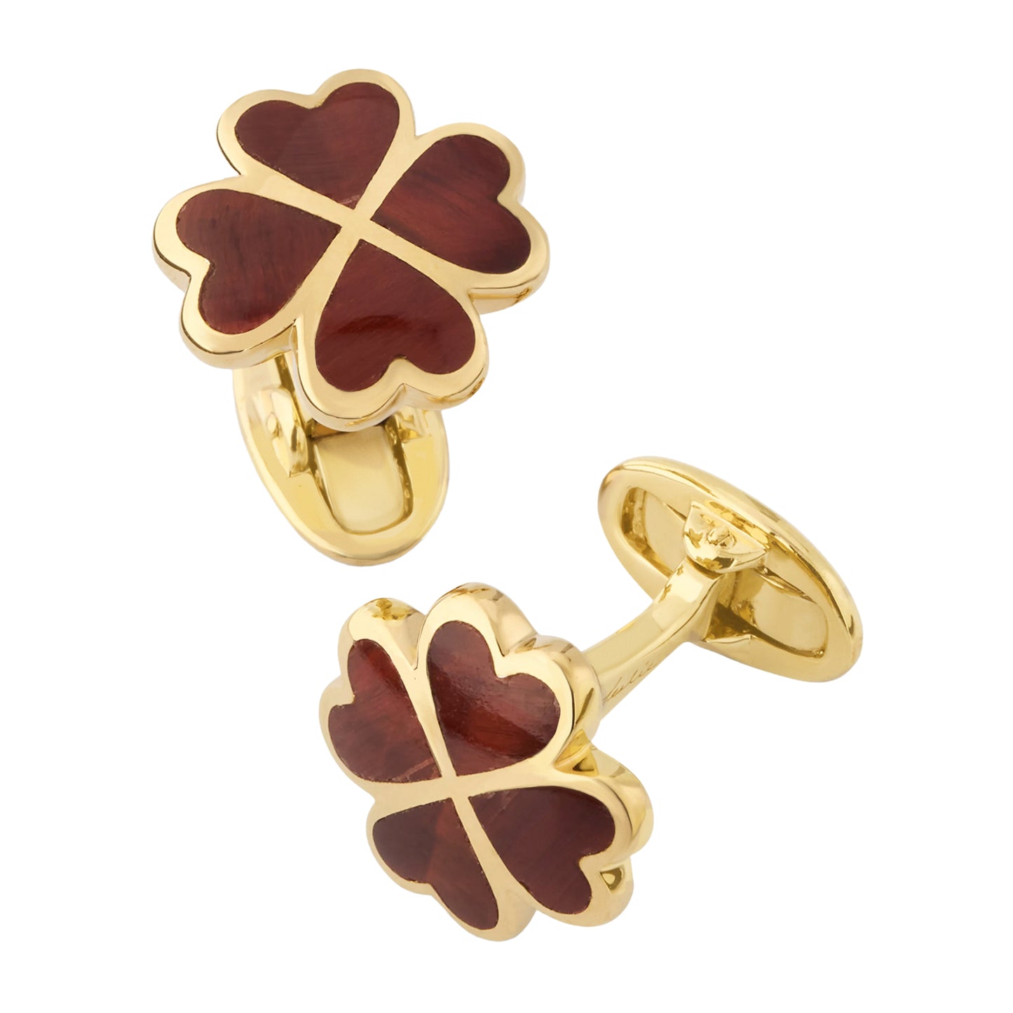 Lucky Four Leaf Clover Gold Vermeil Cufflinks