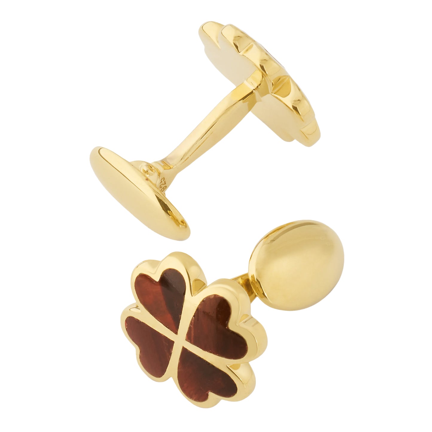 Lucky Four Leaf Clover Gold Vermeil Cufflinks