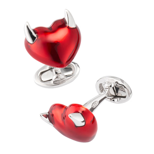 Heart with Horns Sterling Cufflinks