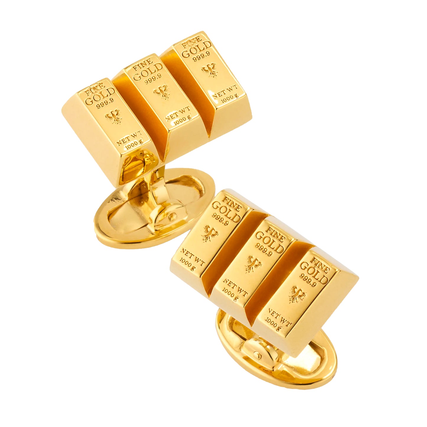 Gold Bullion Bar Vermeil Sterling Silver Cufflinks I Jan Leslie