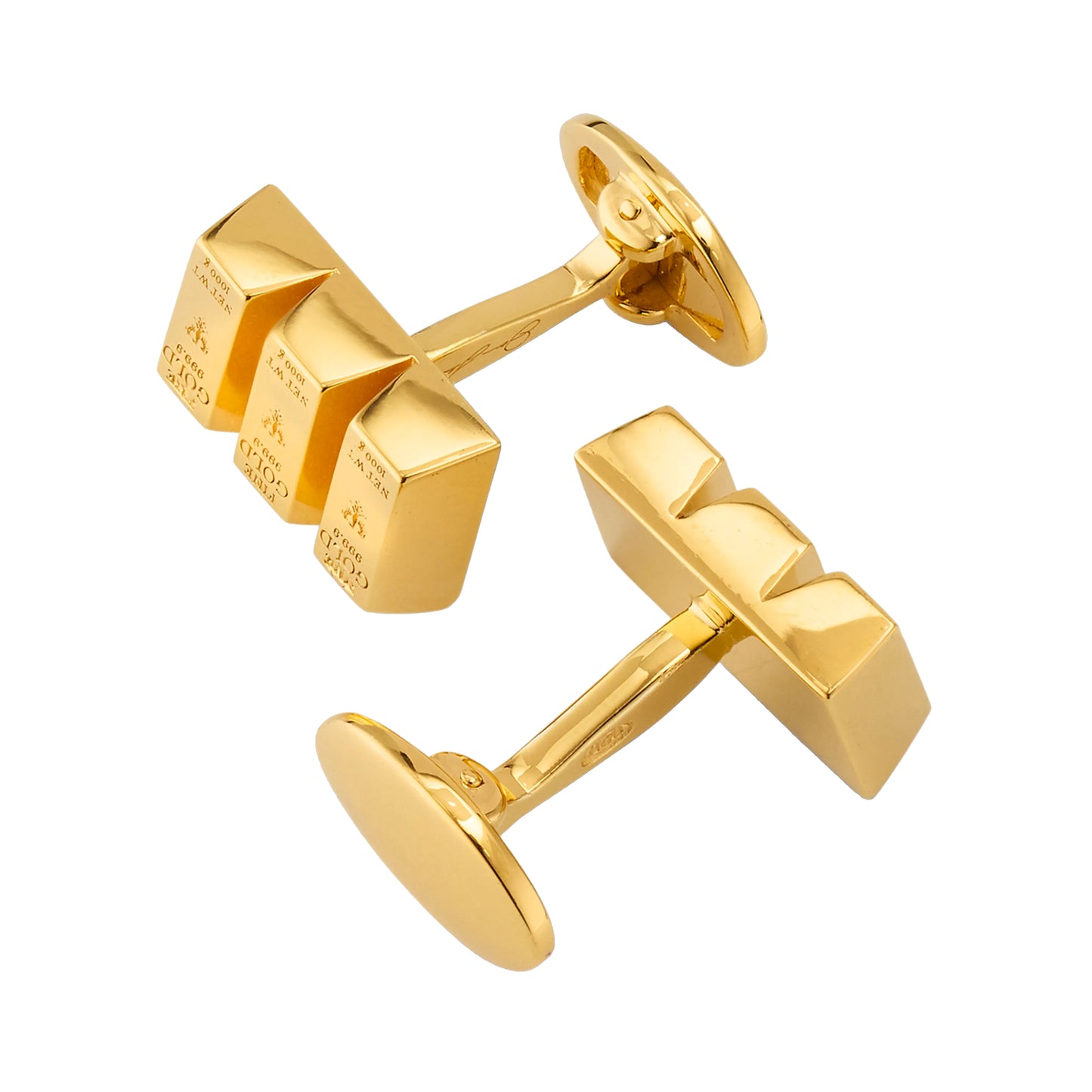 Gold Bullion Bar Vermeil Sterling Silver Cufflinks I Jan Leslie