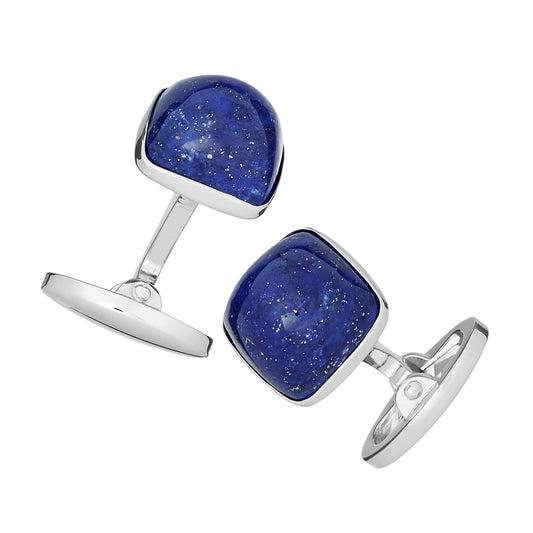 Domed Soft Square (Assorted Colors) Sterling Cufflinks