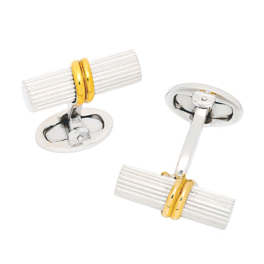 Roman Pillar with 18K Gold Vermeil wrap Sterling Cufflinks