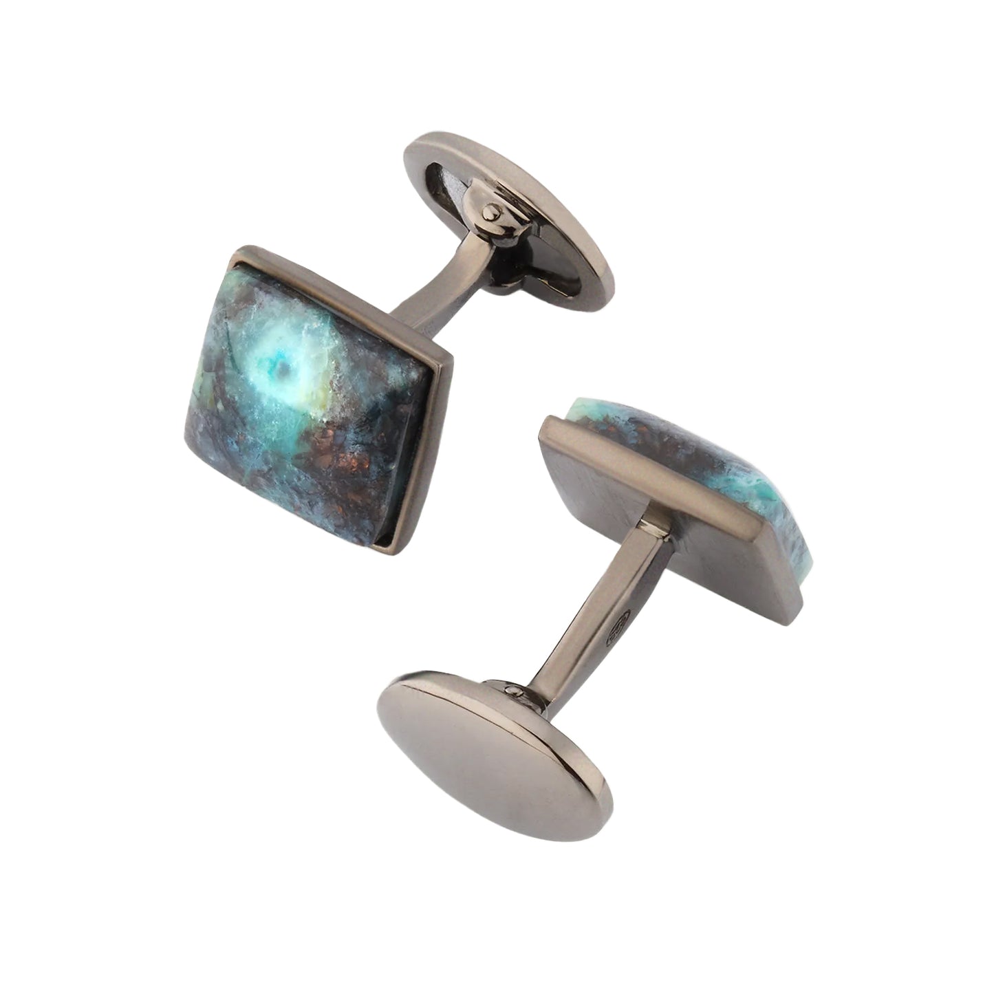 Petrified Wood Black Ruthenium Sterling Cufflinks