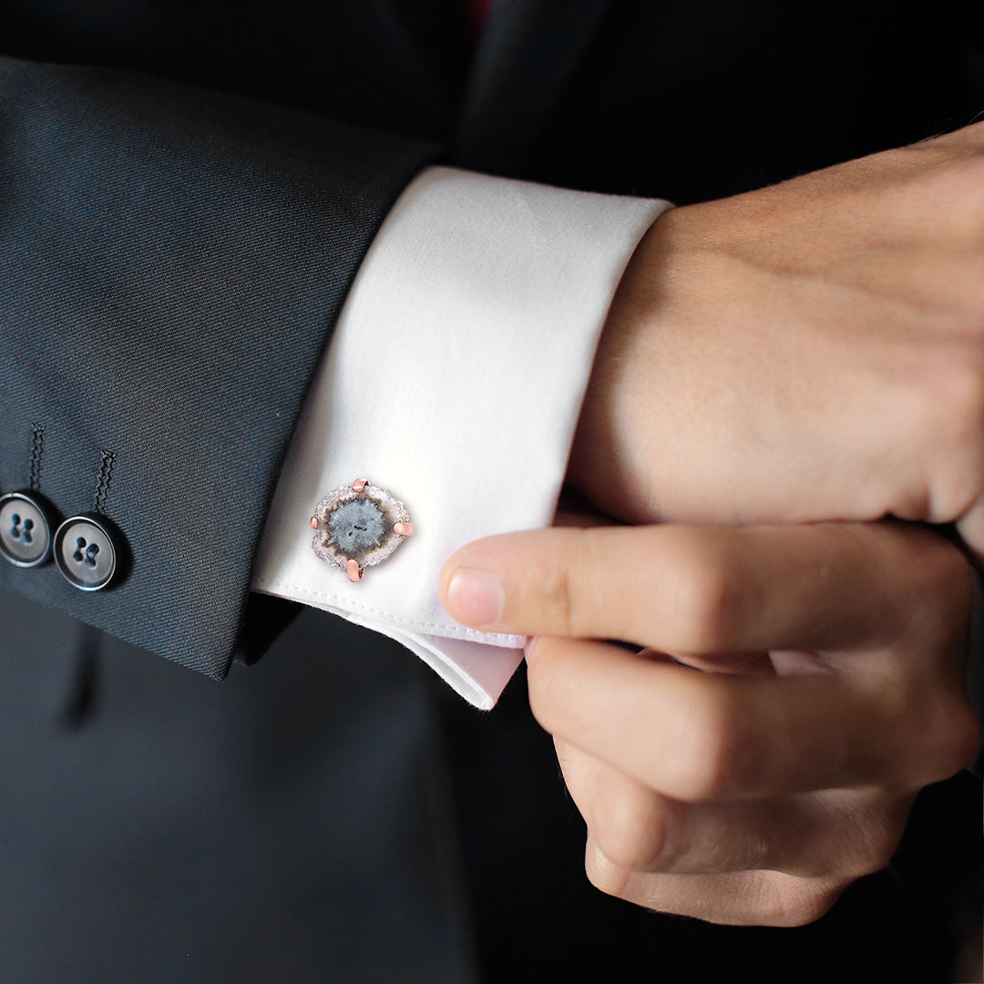 Stalactite White Jasper Sterling Cufflinks