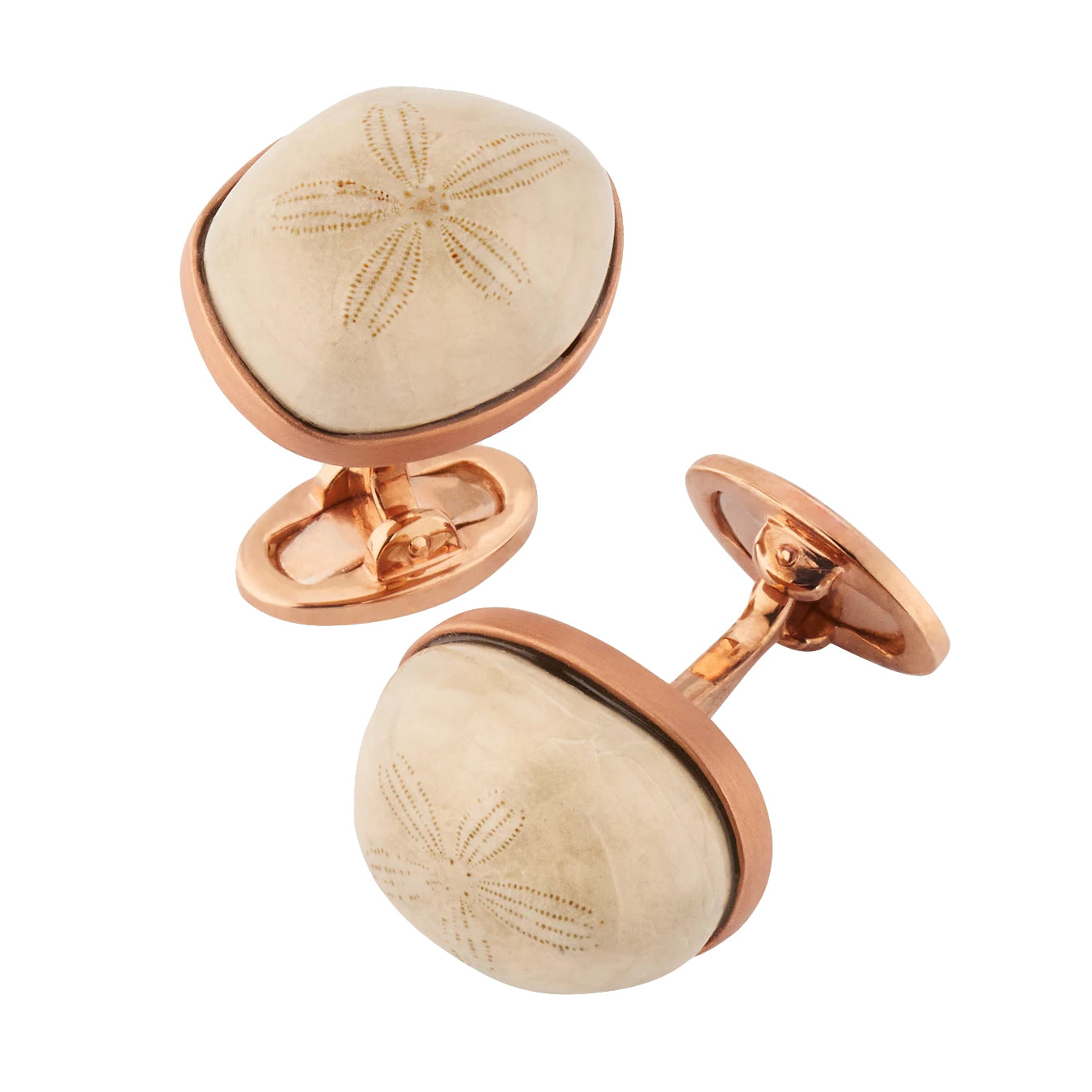 Sand Dollar Rose Gold Sterling Cufflinks