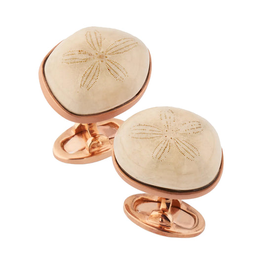 Sand Dollar Rose Gold Sterling Cufflinks