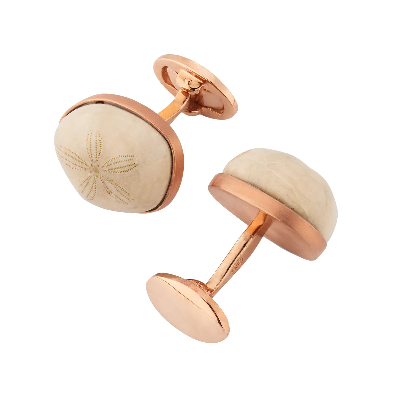 Sand Dollar Rose Gold Sterling Cufflinks